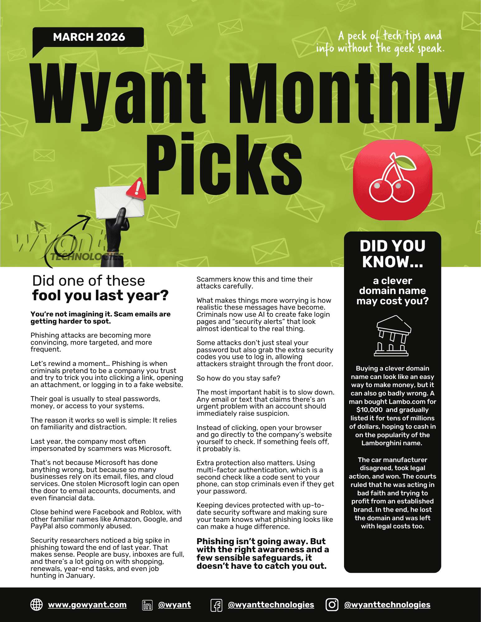 March 2026 Wyant Newsletter
